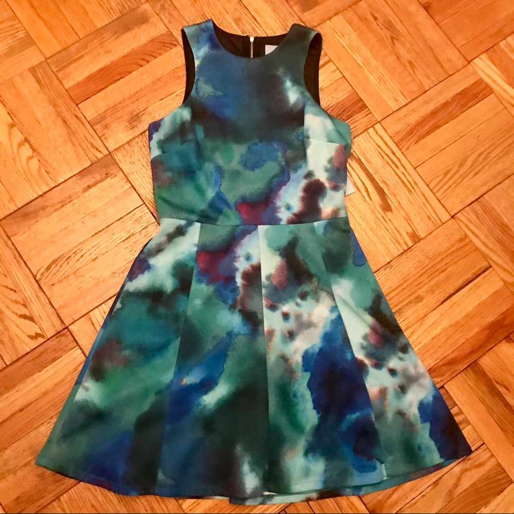 NWT CeCe by Cynthia Steffe Watercolor Dress